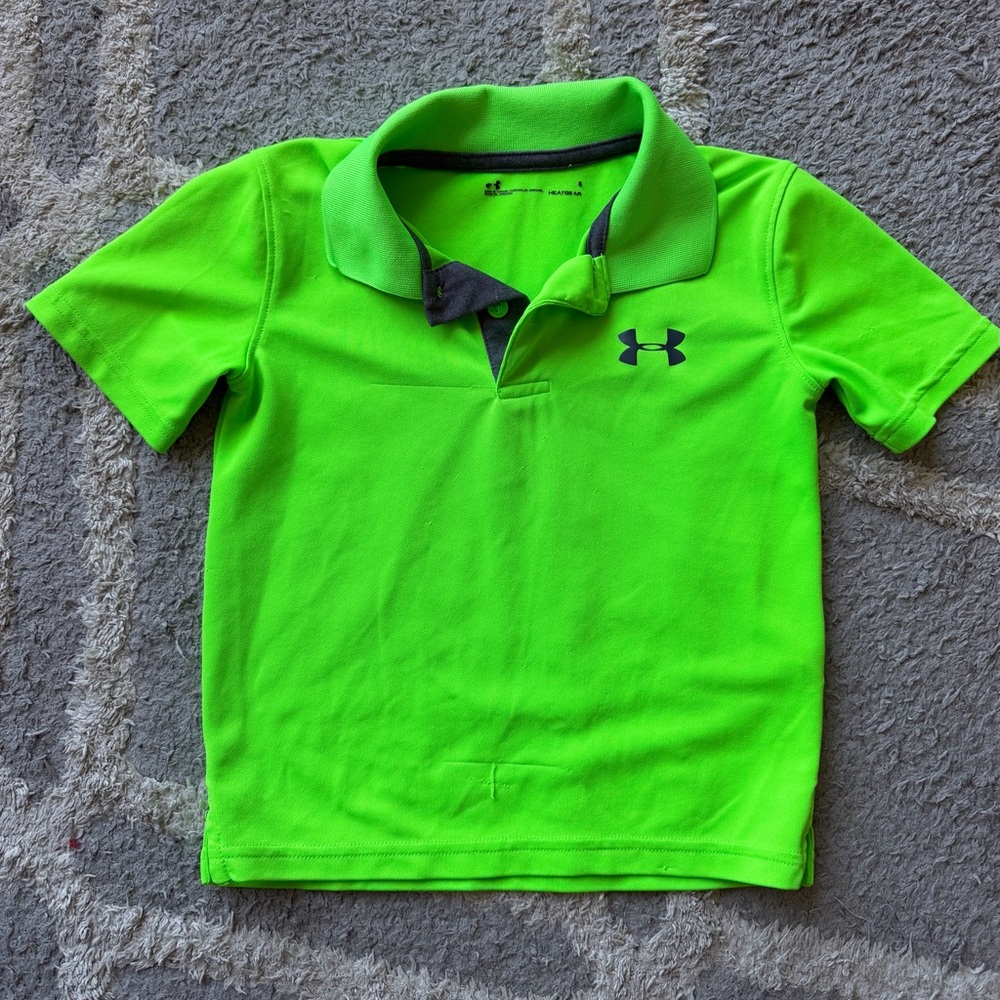 Under Armour Kids Polo Tops - Neon Green, Navy, Teal, Gray, Red - Picture 9 of 11